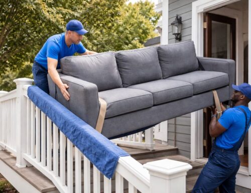 How movers avoid tipping furniture over rails